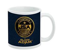 Black Adam Justice Society - Taza de café de cerámica, tazas de regalo novedosas para café, té y bebidas calientes, 11 onzas, color blanco