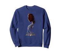 Black Adam Profile Poster with Logo Sudadera, Unisex para Adultos, Azul Marino, M