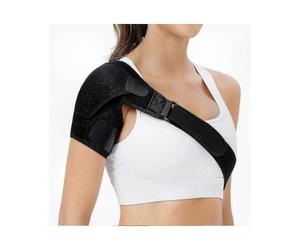 (Black) Adjustable Shoulder Stabilizer Pad for Sports Injury Prevention & Dislocation Rehabilitation Support