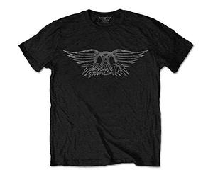 Black Aerosmith Classic Logo Oficial Camiseta para Hombre (Medium)