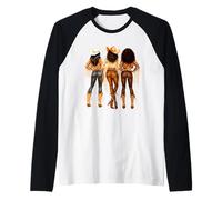 Black African American Cowgirl Western Country Texas Rodeo Camiseta Manga Raglan