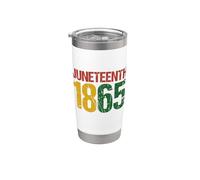 Black African American Juneteenth 1865 Vaso térmico de acero inoxidable de doble pared