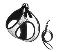 Black Afternoon Tea - Juego de arnés y correa para perro, chaleco reflectante ajustable para cachorros para perros pequeños, medianos y grandes y gatos