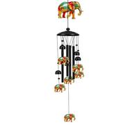 Black Aluminum Tube Garden Wind Chimes - Painted Metal Bell Outdoor Hanging