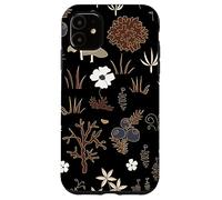 Black and Brown Cottagecore Mushroom Fall Nature Moss Carcasa para iPhone 11