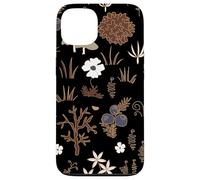 Black and Brown Cottagecore Mushroom Fall Nature Moss Carcasa para iPhone 13
