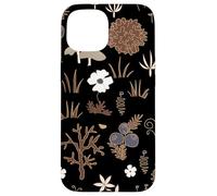 Black and Brown Cottagecore Mushroom Fall Nature Moss Carcasa para iPhone 15