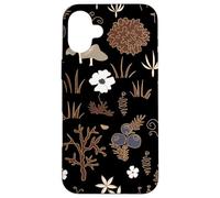 Black and Brown Cottagecore Mushroom Fall Nature Moss Carcasa para iPhone 16 Plus