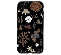 Black and Brown Cottagecore Mushroom Fall Nature Moss Carcasa para iPhone XS MAX