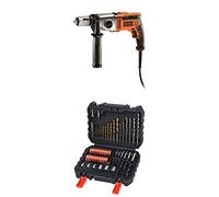 Black and Decker KR1102K-QS - Taladro percutor 1100 W con 2 velocidades mecánicas y maletín (1100 W) + A7188-XJ b - bs