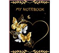 Black and Gold Cover Notebook- Elegant Lined Journal for Writing, Notes, or Office Use (111 Pages)