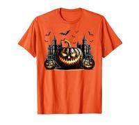 Black and Orange Halloween Must Haves Creepy Pumpkin Face Camiseta