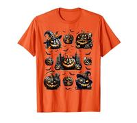 Black and Orange Halloween Must Haves For Mom Creepy Pumpkin Camiseta