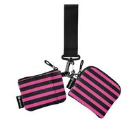 Black and Peach Rule Lines - Carteras para mujer, delgada, portátil, con cremallera, bolsillo con cremallera, para uso diario, 2 paquetes, Líneas de reglas negras y melocotón, 1 size, Casual