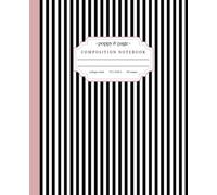 Black and Pink Stripe Composition Notebook: Cute Aesthetic Pastel Blush and Black Striped Journal for Women and Teen Girls | Ideal for School or Work | College Ruled Pages