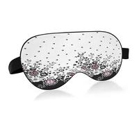 Black and Purple Flowers Sleep Mask Lightweight Soft Breathable Eye Mask with Adjustable Strap Blackout Eye Mask for Women Men for Travel Night Sleeping