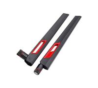 Black and Red 10dBi Dual Band Signal Booster Wi-Fi Antennas (2.4GHz/5GHz-5.8GHz) with RP-SMA Male Connector for Wireless Camera, Router, Hotspot - 2 Pack (Black/Red, RP-SMA Male)