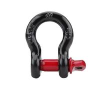 Black And Red D-ring Shackles Load Capacity 4.75t/10,000lbs-8t 17,000lbs, Steel + Zinc Plated, for Vehicle Recovery Tugs
