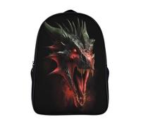 Black And Red Dragón Head Mochila Escolar Para Infantil Llamas ardientes Niño Niña,Alta Capacidad Mochilas Viaje De Bolsas Para 16 inch
