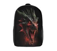 Black And Red Dragón Head Mochila Niña Chicos Llamas ardientes Escolares Adolescentes Bolsa De Escuela Infantil 17inch