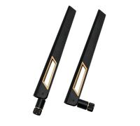 Black and Silver 10dBi Dual Band Signal Booster Wi-Fi Antennas (2,4 GHz/5 GHz-5,8 GHz) with SMA Male Connector for Wireless Camera, Router, Hotspot - 2 Pack