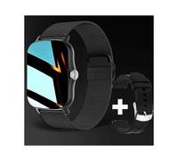 (Black and strap) New 2023 Smart Watch Women Men Smartwatch Dial Call Square Smart Clock For Android IOS Fitness Tracker Trosmart Brand Y13
