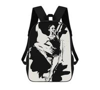Black And White Ballerina Mochila Ligera Para Aeropuerto, Estudiantes Universitarios Y Mochileros: Perfecta Para Viajes, Trabajo Y Uso Diario 17inch