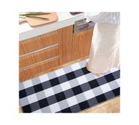 Black And White Buffalo Check Rug Antiskid Velvet Kitchen Rug Mat 23.6"x51"