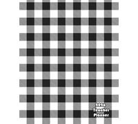 Black and White Buffalo Plaid 2026 Teacher Planner Weekly and Monthly: Minimalist Lesson Record, Calendar Organizers, goal, to do list