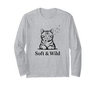 Black and White Cat with Dandelion Breeze Hand Drawn Minimal Manga Larga