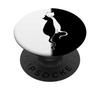 Black And White Cats Yin Yang Design Animal Love PopSockets PopGrip Adhesivo