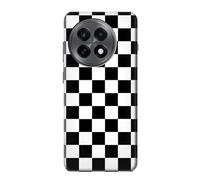 Black and White Check Chess Board Funda Carcasa Case para OnePlus 13R
