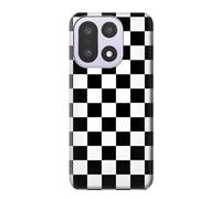 Black and White Check Chess Board Funda Carcasa Case para OnePlus 15