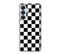 Black and White Check Chess Board Funda Carcasa Case para Samsung Galaxy S26 Plus