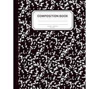 Black and White Composition Abstract Marble Lined Notebook: 100 Pages, College Ruled with Margin, 7.5 x 9.25 Inches, Classic Trendy Journal for Home, School & Office