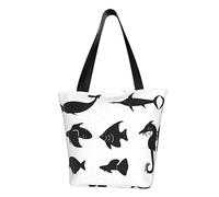 Black and White Fish - Bolso de hombro para mujer, bolso cruzado, bolsa de hombro para viajes de fin de semana