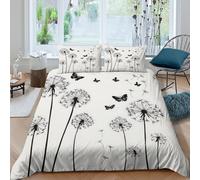 Black And White Funda de Edredón Microfibra 3 Piezas Compuesto Impresión 3D Cierre de Black And Blanco Funda Edredon Fundas de Almohada Antialérgica Transpirable for niños Super king（260x220cm）