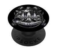 Black and White Gothic Accessories Goth Mom Merry Christmas PopSockets PopGrip Adhesivo