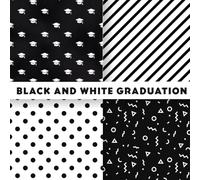 Black and White Graduation Scrapbook Paper: Class of 2026 Craft Paper Pack with Graduation Caps, Stripes, Confetti and Polka Dot Patterns | 8.5 x 8.5 ... Card Making and DIY Party Decorations