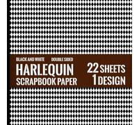Black and White Harlequin Scrapbook Paper: 22 Sheets of Small 4.5mmx8mm Diamond Shapes Double Sided Pattern for Origami, Journaling, Cards - 1 Design - 8.5"x8.5"