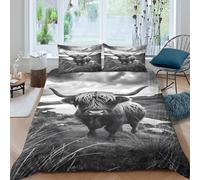 Black and white landscape Funda de Edredón Microfibra 3 Piezas Compuesto Impresión 3D Cierre de Black and blanco paisaje Funda Edredon Fundas de Almohada Transpirable for niños Super king（260x220cm）