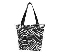 Black and White lines Bolso de hombro para mujer, bolso cruzado, bolso de hombro de fin de semana, viajes, compras, color negro, talla única