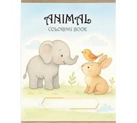 Black and white minimalist animal coloring book: Land Animals