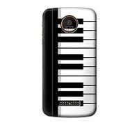 Black and White Piano Keyboard Funda Carcasa Case para Motorola Moto Z Force, Z Play