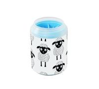 Black and White Playful Lambs Animal - Lavadora portátil para pies de mascotas con cepillo de silicona, suministros y accesorios para perros y gatos de razas pequeñas, medianas y grandes