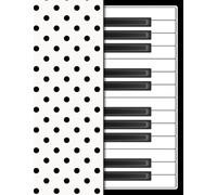Black and White Polka Dot Piano Keys Composition Notebook Wide Ruled: Lined Journal with Index & 102 Numbered Pages | 7.5 x 9.75 in
