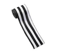 Black and White Ribbon - Decorative Craft | DIY Holiday Ribbon with Wrapping Function, Polyester Material with Bow Making Use, Wedding Party Favor Ribbons for Mantelpieces