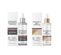 Black and White Rice Exfoliant,Soft Rice Exfoliating Face and Body White Peeling Ampoule for Face All Skin (2pcs-W+B)