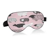 Black and White Sheep Sleep Mask Lightweight Soft Breathable Eye Mask with Adjustable Strap Blackout Eye Mask for Women Men for Travel Night Sleeping