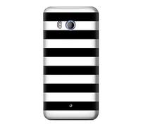 Black and White Striped Funda Carcasa Case para HTC U11